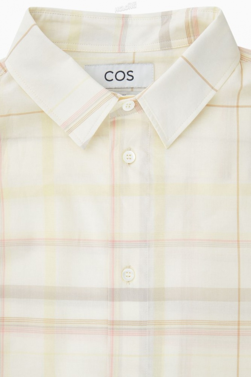 Beige / Checked COS Windowpane-Checked Shirt | QF11-C6BP