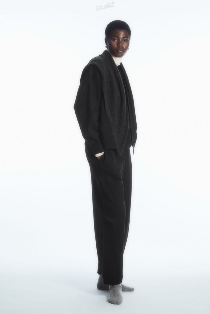 Black COS Barrel-Leg Joggers | QY41-P3GS