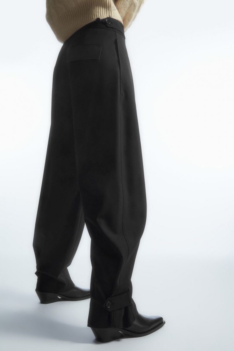 Black COS Barrel-Leg Utility Pants | SS85-G5WC