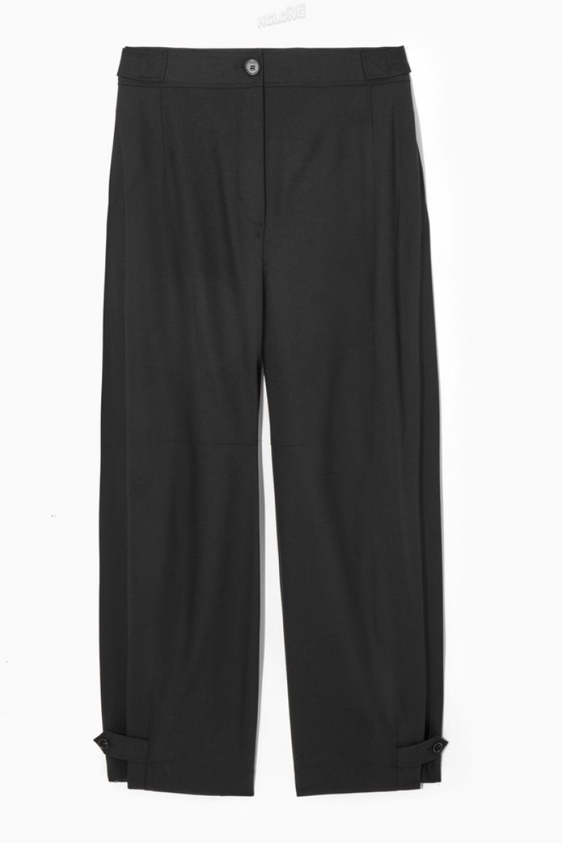 Black COS Barrel-Leg Utility Pants | SS85-G5WC