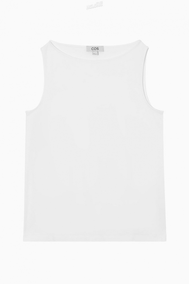 Black COS Boat-Neck Tank Top | YJ19-H5LO