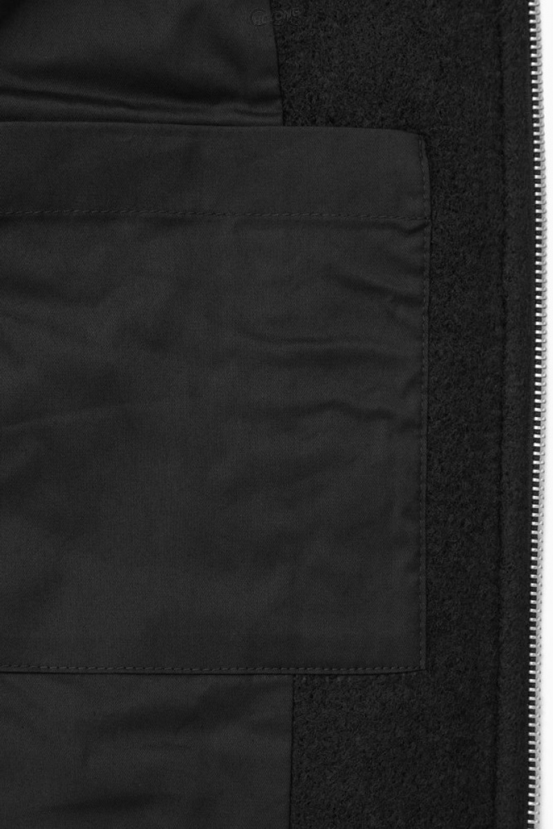 Black COS Boiled-Wool Gilet | RJ76-I9CK