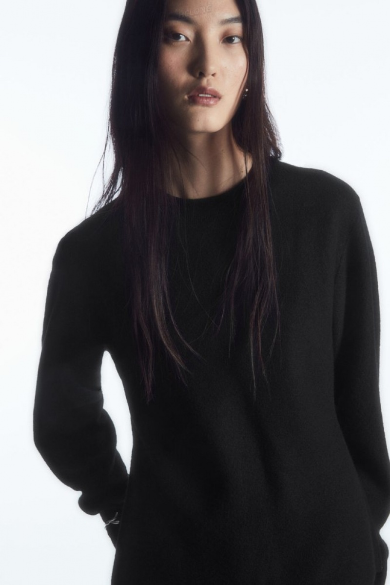 Black COS Boiled Merino Wool Sweater | ZE28-Q4EB