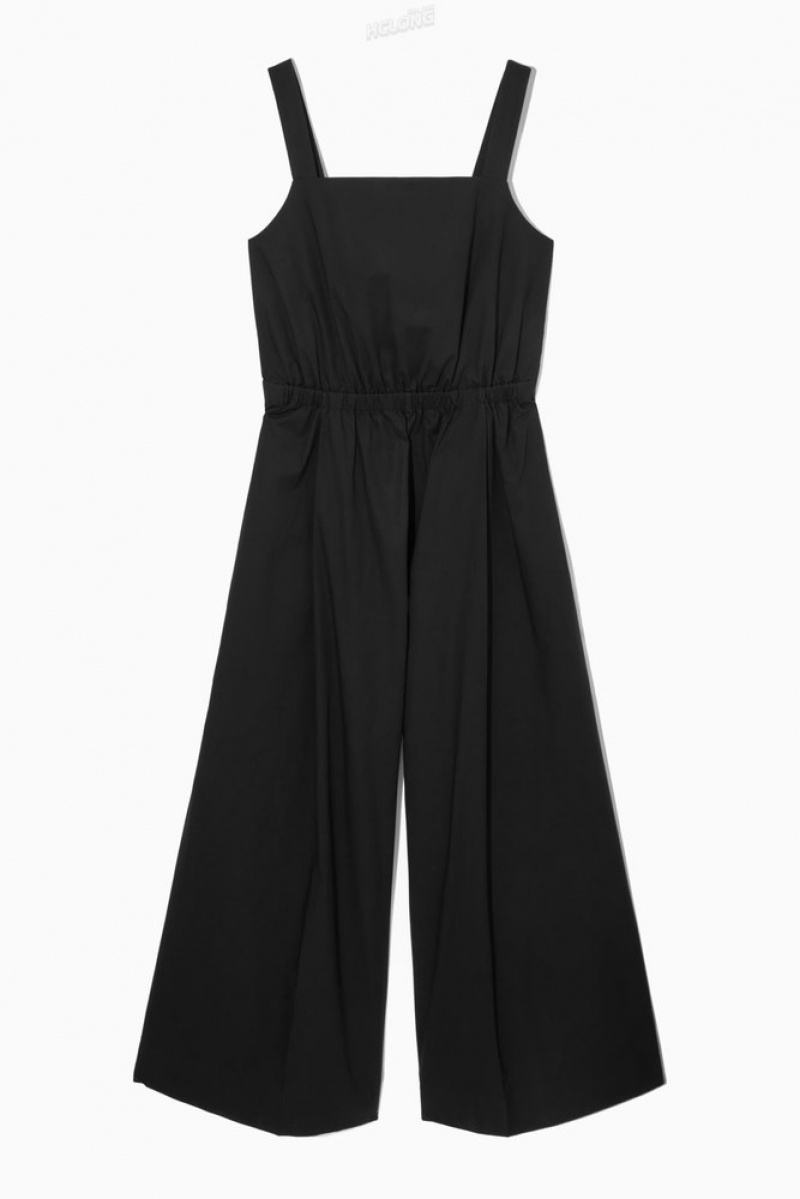 Black COS Bow-Back Wide-Leg Jumpsuit | SA42-B3UW