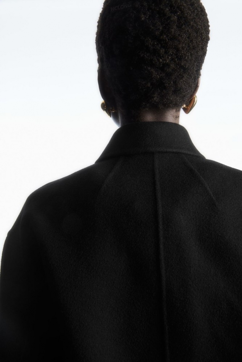 Black COS Boxy Double-Faced Wool Jacket | FW24-D7OF