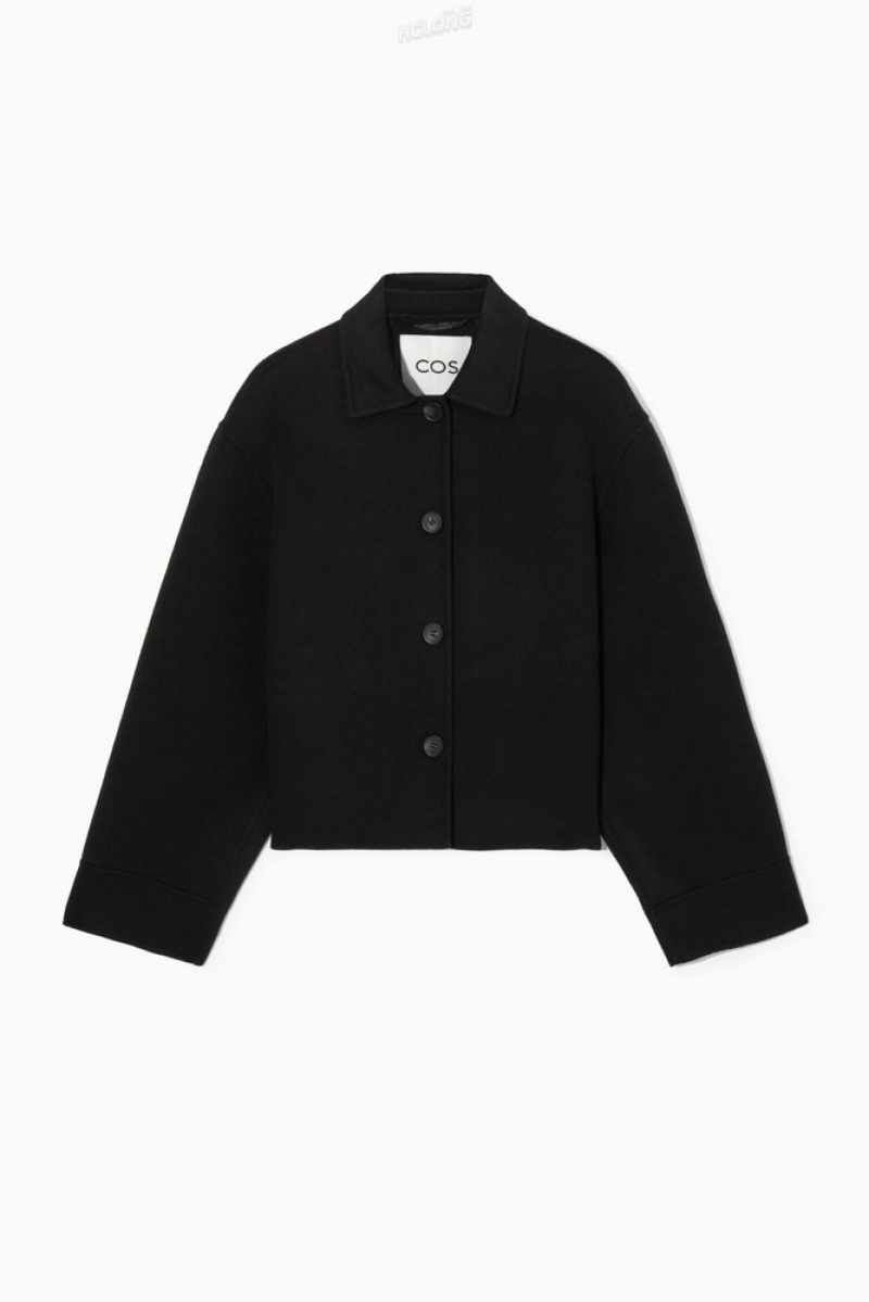 Black COS Boxy Double-Faced Wool Jacket | FW24-D7OF