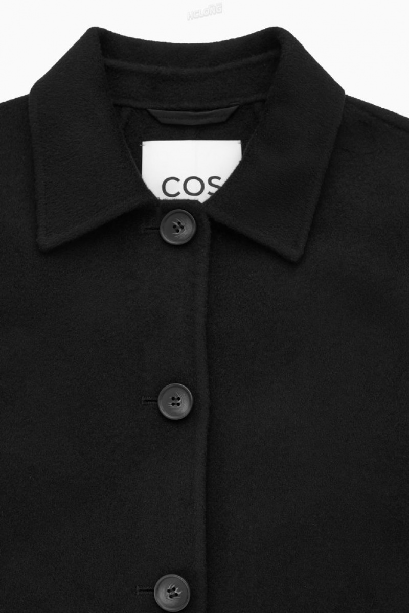 Black COS Boxy Double-Faced Wool Jacket | FW24-D7OF