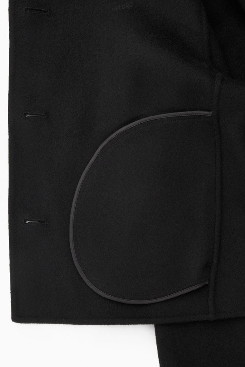 Black COS Boxy Double-Faced Wool Jacket | FW24-D7OF