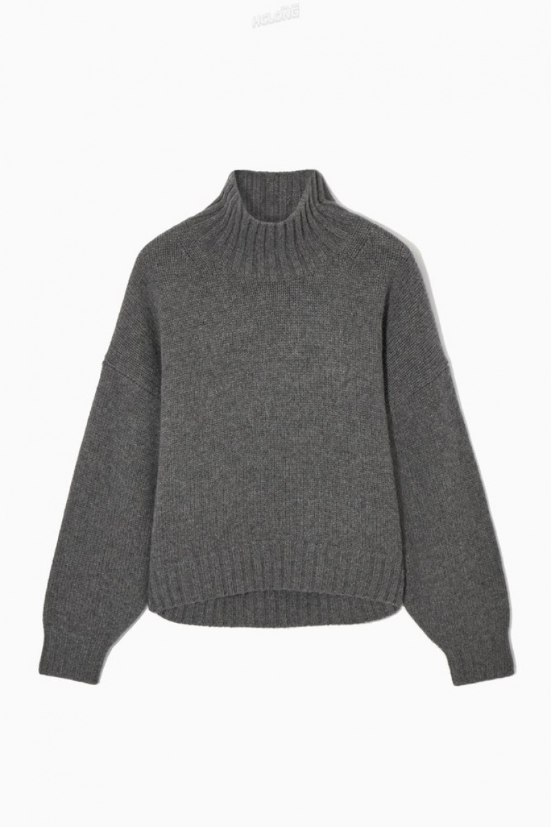 Black COS Chunky Pure Cashmere Turtleneck Sweater | MG65-A5DA