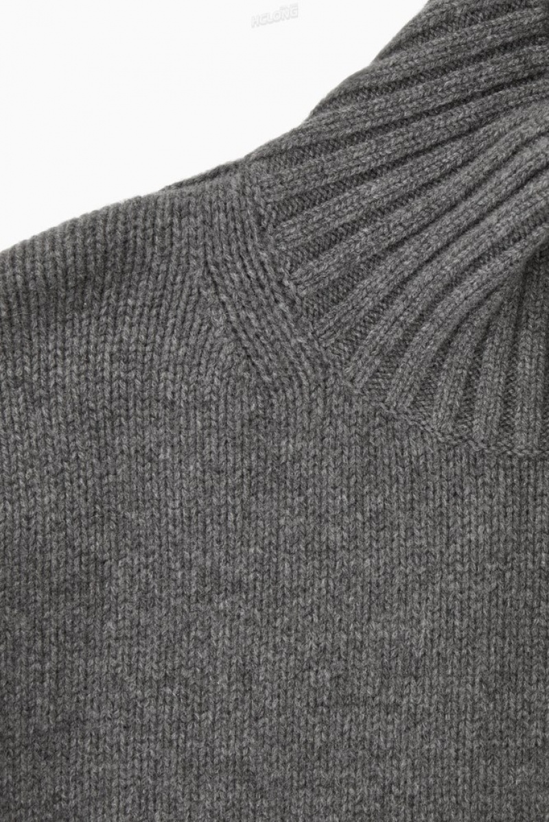 Black COS Chunky Pure Cashmere Turtleneck Sweater | MG65-A5DA