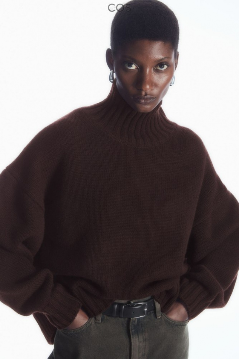 Black COS Chunky Pure Cashmere Turtleneck Sweater | WA12-G8FL