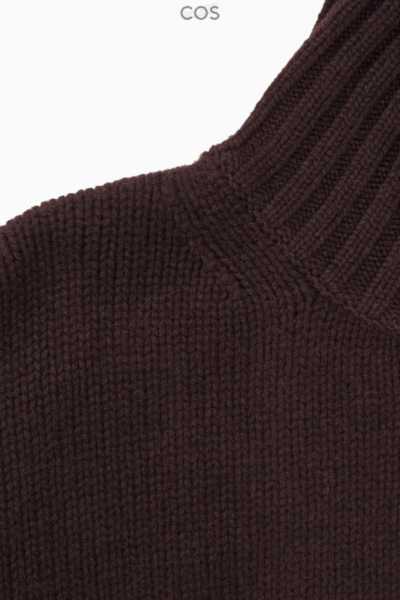 Black COS Chunky Pure Cashmere Turtleneck Sweater | WA12-G8FL