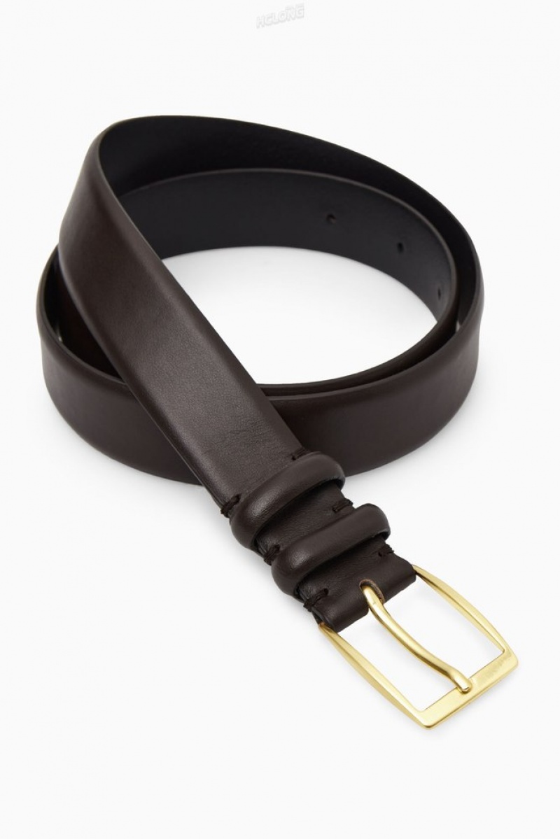 Black COS Classic Leather Belt | HK06-O3MV