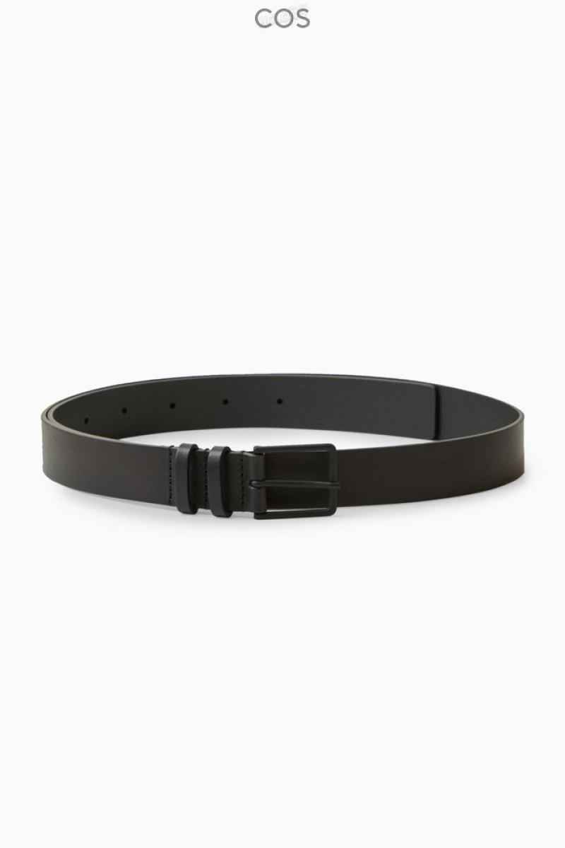 Black COS Classic Leather Belt | KJ30-O8CO