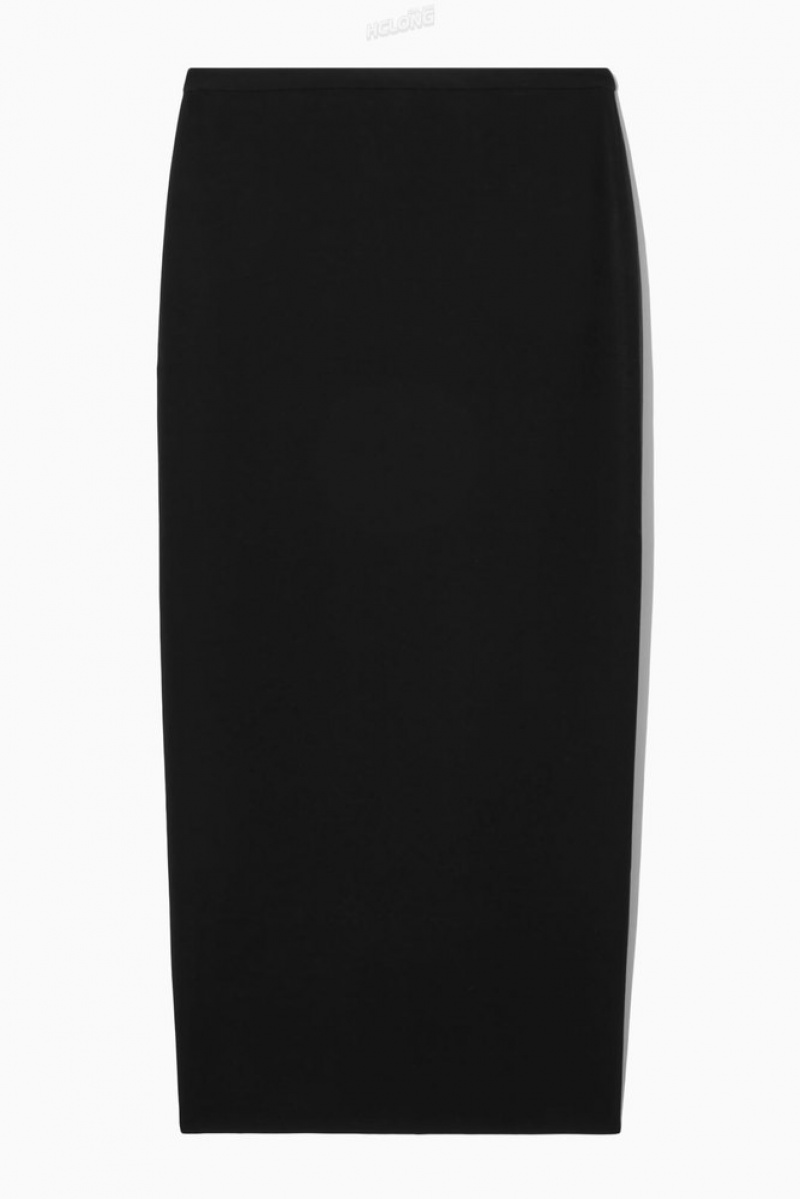 Black COS Column Maxi Skirt | HW45-H3FA