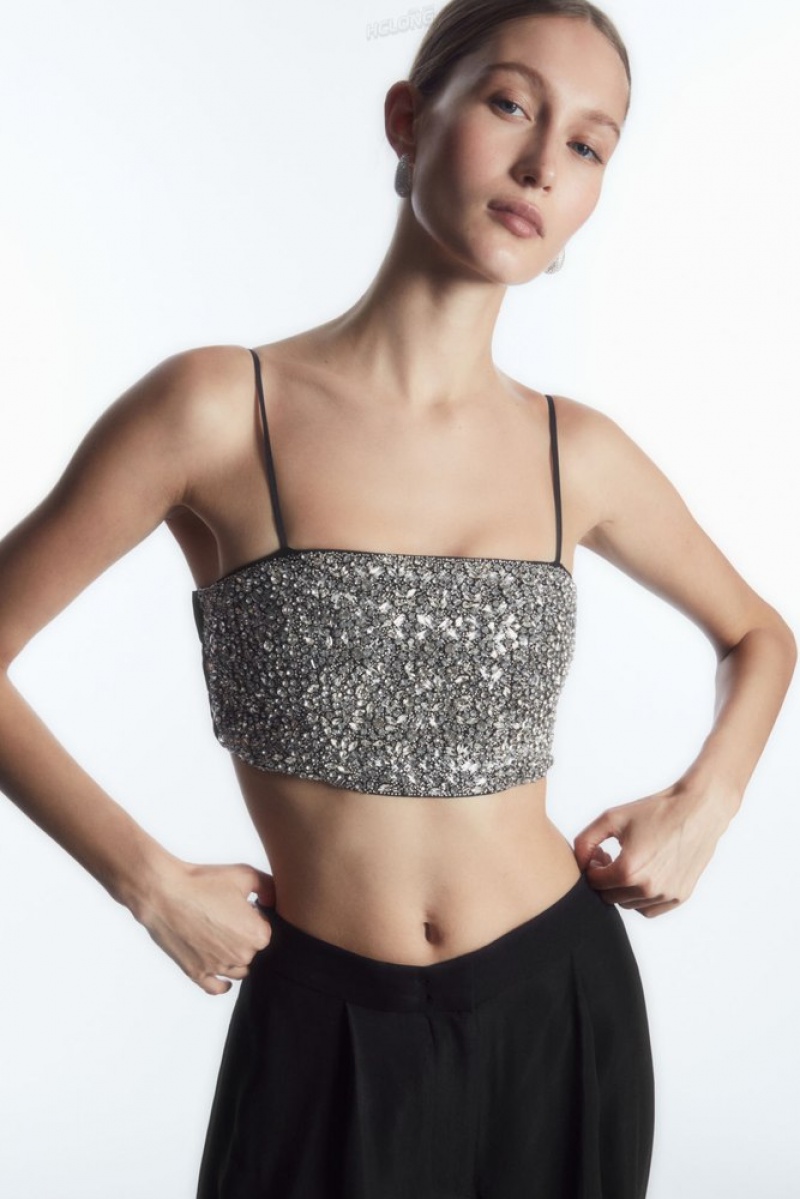 Black COS Crystal-Embellished Bustier | BH79-S7AB