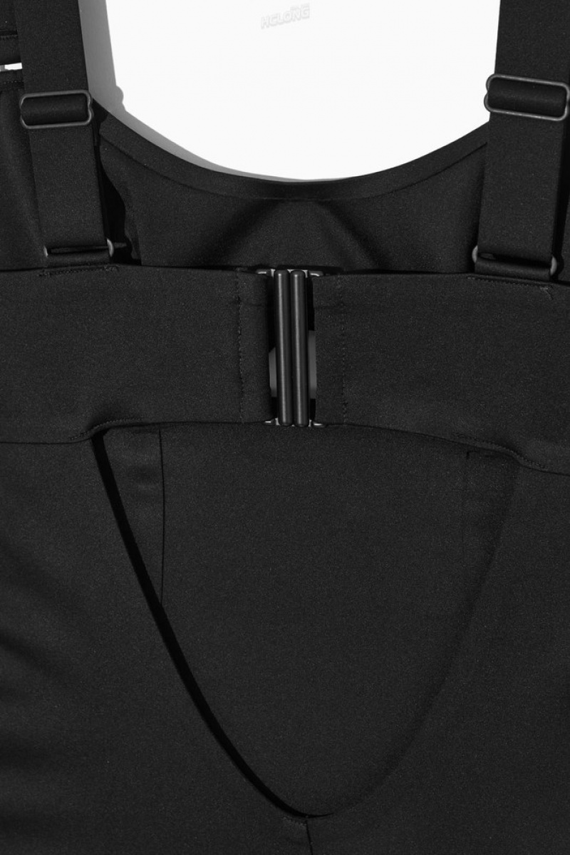 Black COS Cut-Out Scoop-Neck Swimsuit | IO26-W0IQ