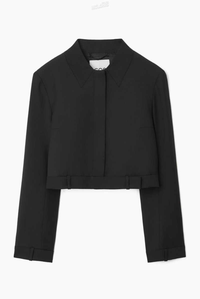 Black COS Deconstructed Tailored Jacket | MJ49-F9DH