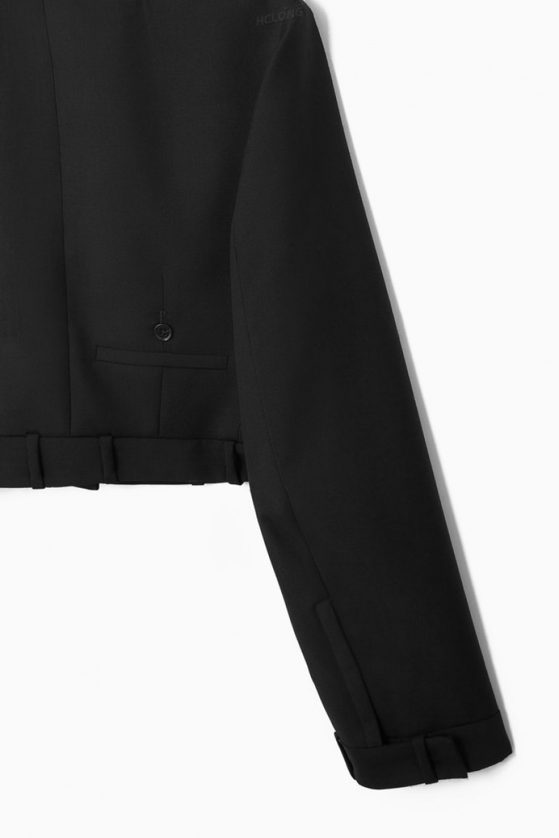 Black COS Deconstructed Tailored Jacket | MJ49-F9DH