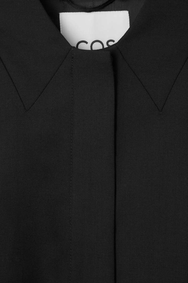 Black COS Deconstructed Tailored Jacket | MJ49-F9DH