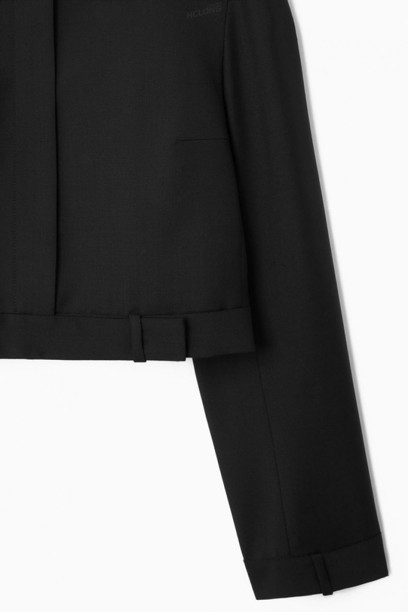 Black COS Deconstructed Tailored Jacket | MJ49-F9DH