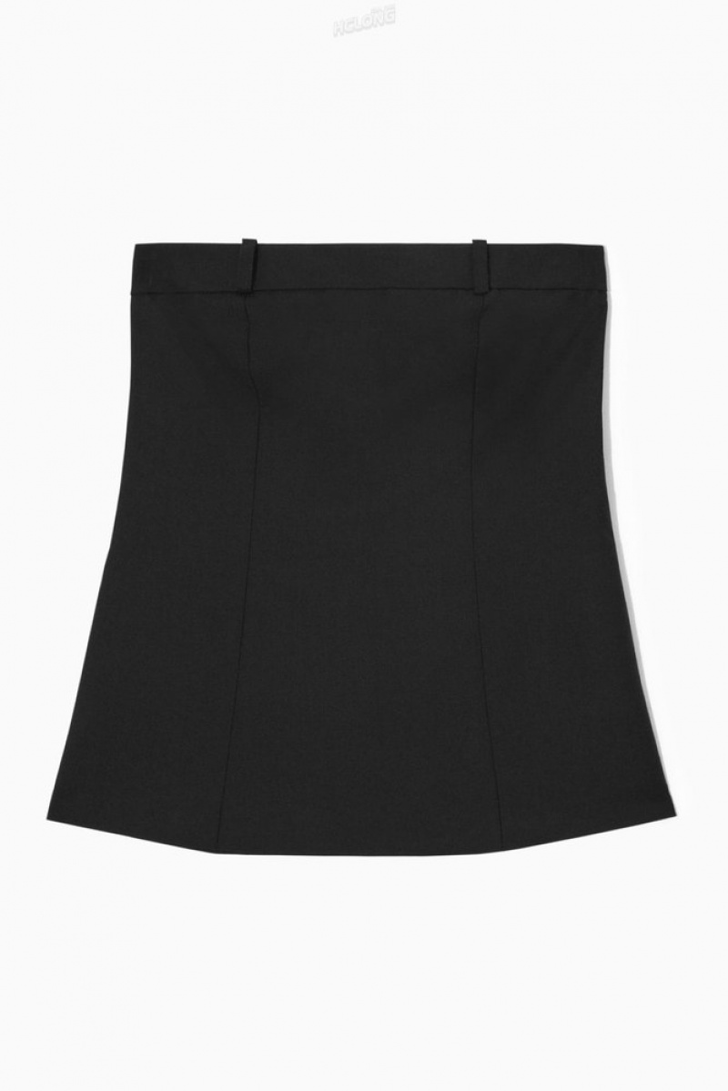 Black COS Deconstructed Wool Bustier | BS92-N5IO