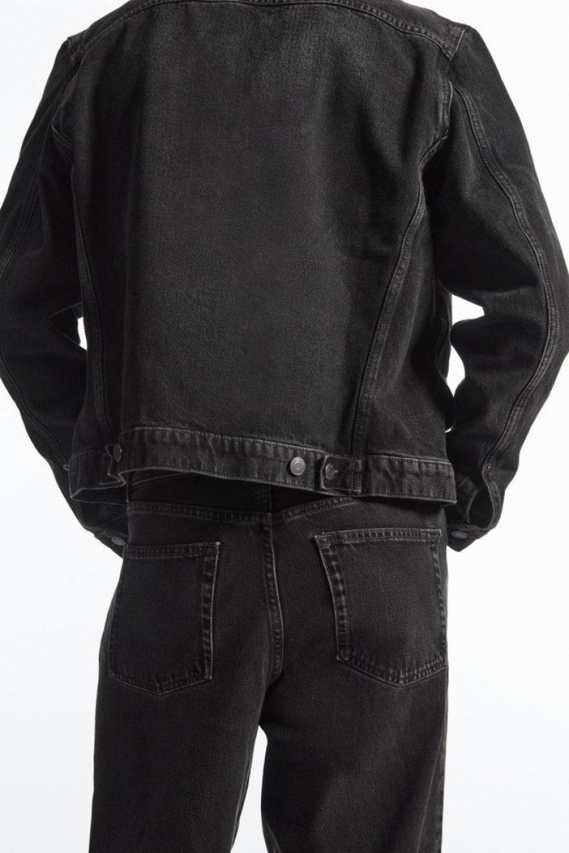 Black COS Dome Jeans - Straight/Ankle Length | OE95-I7JS