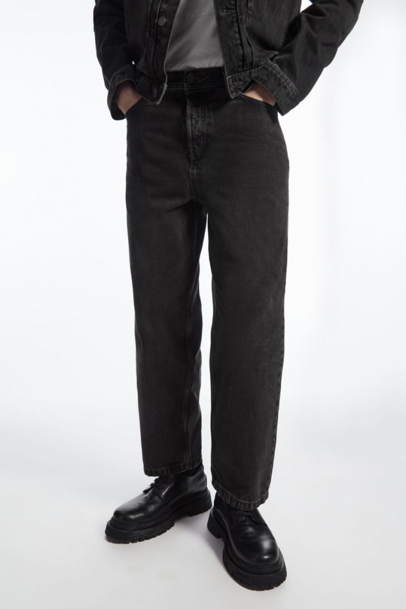 Black COS Dome Jeans - Straight/Ankle Length | OE95-I7JS