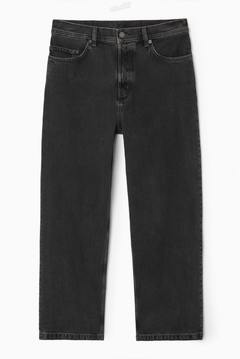 Black COS Dome Jeans - Straight/Ankle Length | OE95-I7JS