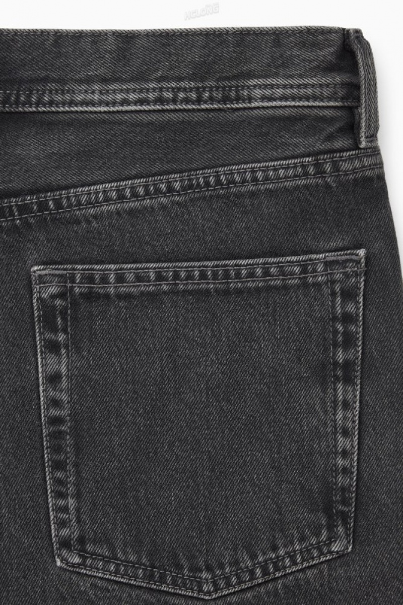 Black COS Dome Jeans - Straight/Ankle Length | OE95-I7JS