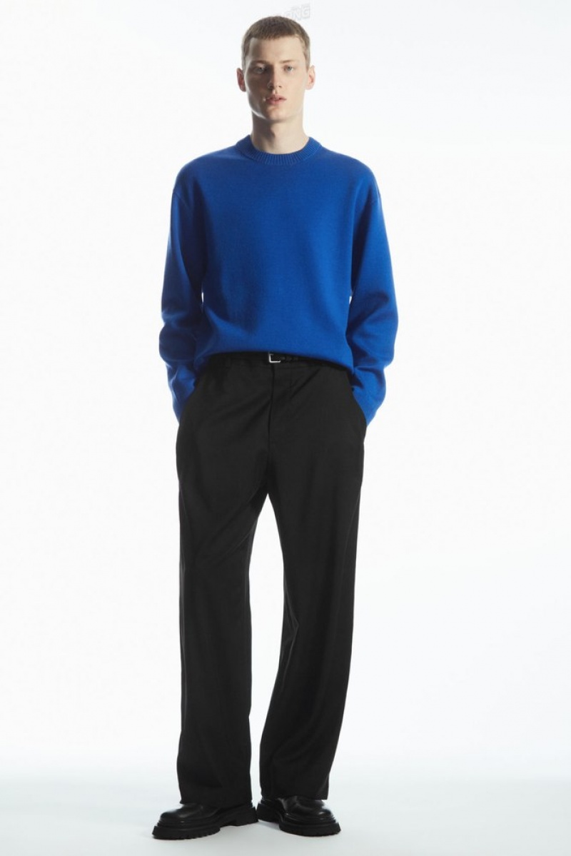 Black COS Double-Faced Merino Wool Sweater | IP47-Y4CI