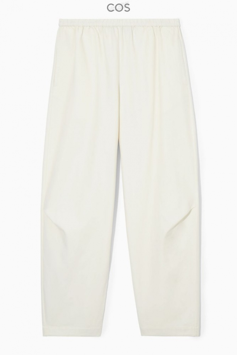 Black COS Elasticated Barrel-Leg Trousers | PV71-Y3IP