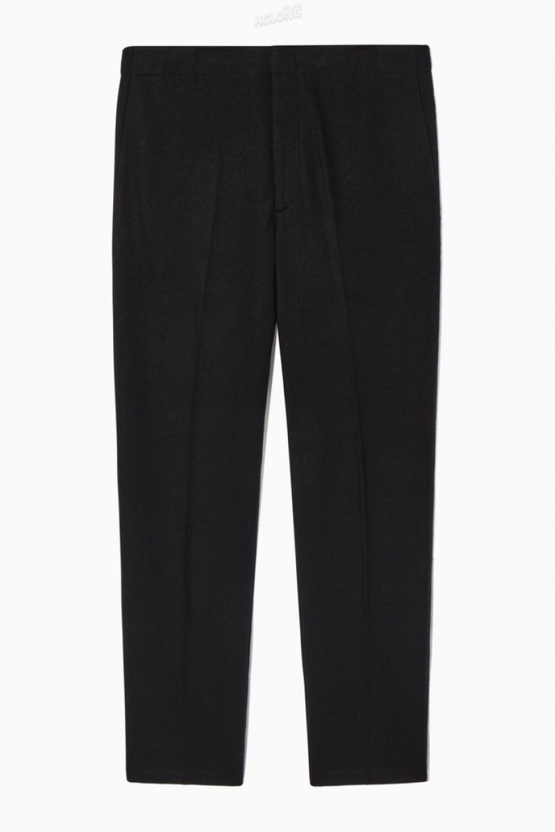 Black COS Elasticated Wool Pants | JW94-J1FS