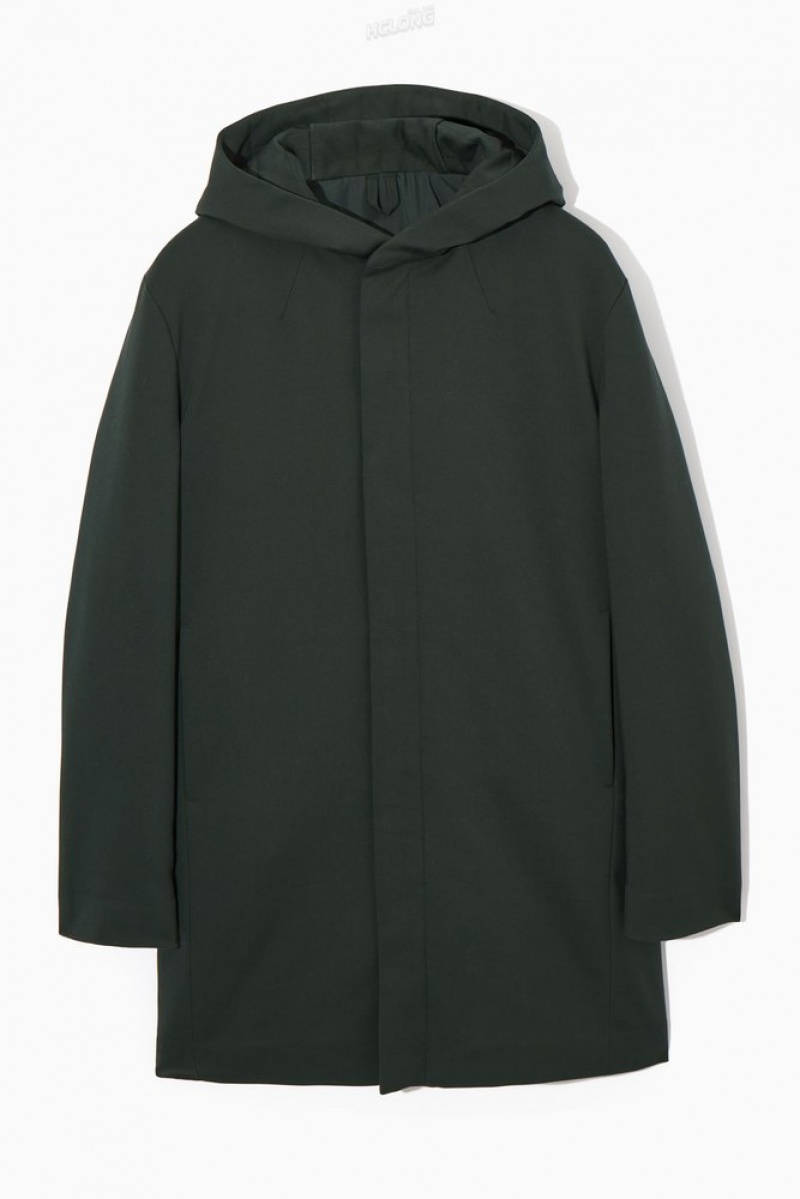 Black COS Hooded Padded Parka | OA17-Z6IL