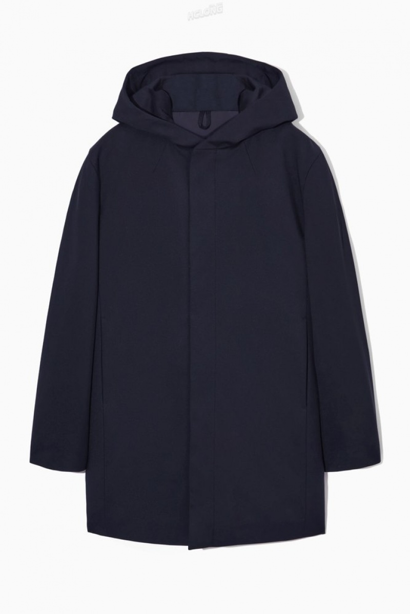 Black COS Hooded Padded Parka | XQ42-K1PX