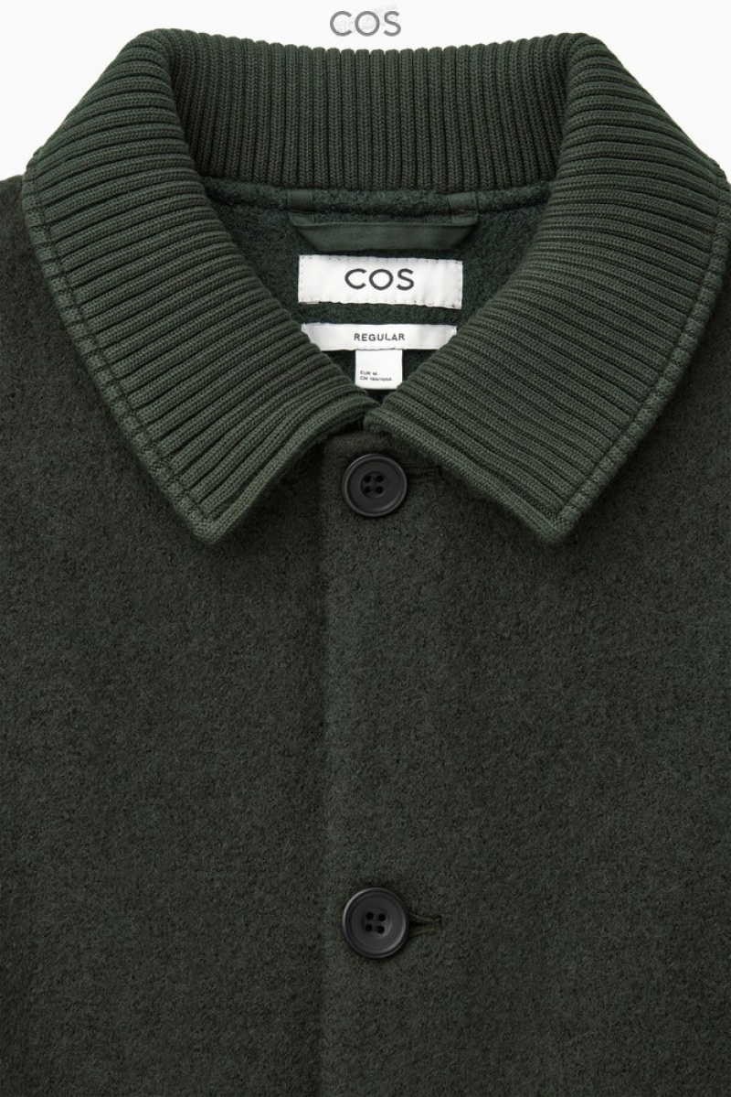 Black COS Knitted-Collar Workwear Jacket | BS97-I4VH