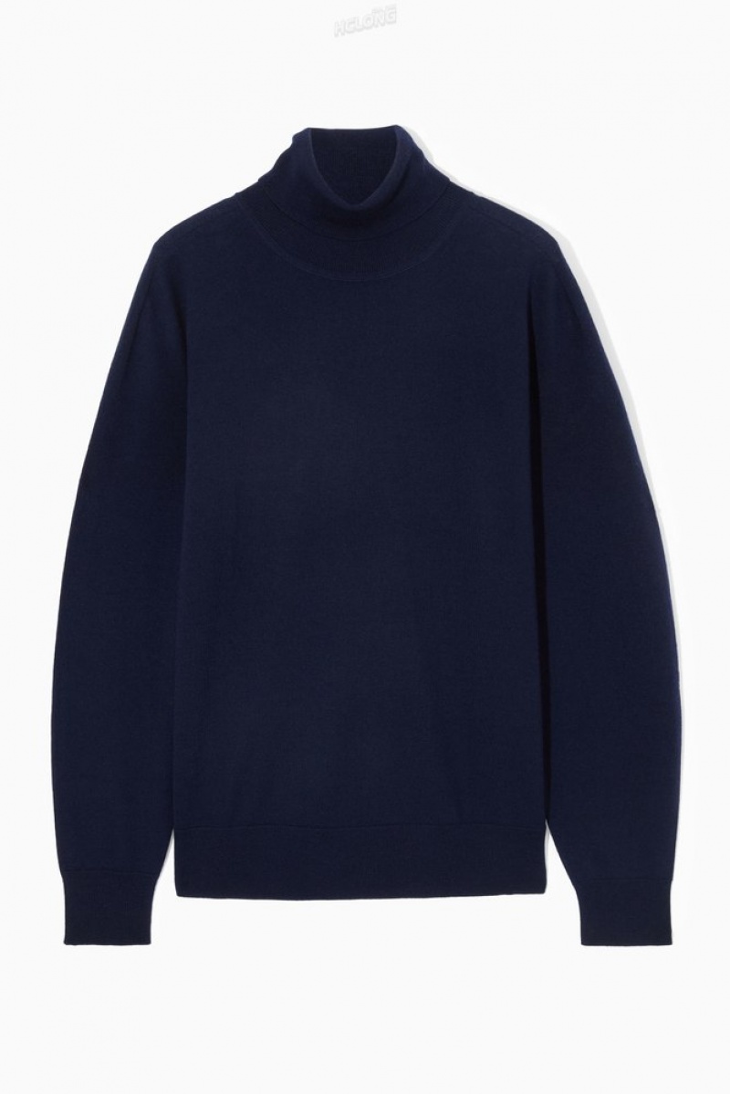 Black COS Merino Wool Roll-Neck Sweater | NL26-N5IU