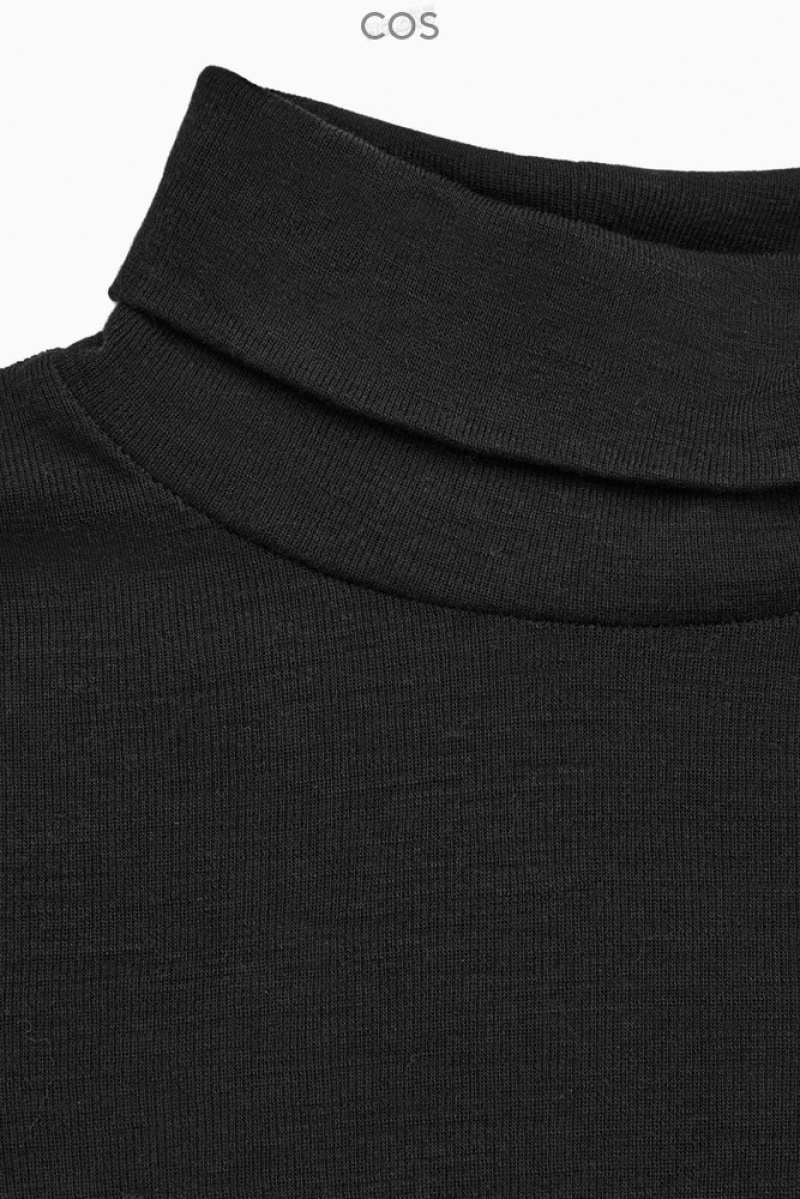 Black COS Merino Wool Turtleneck Top | HY63-E2WW