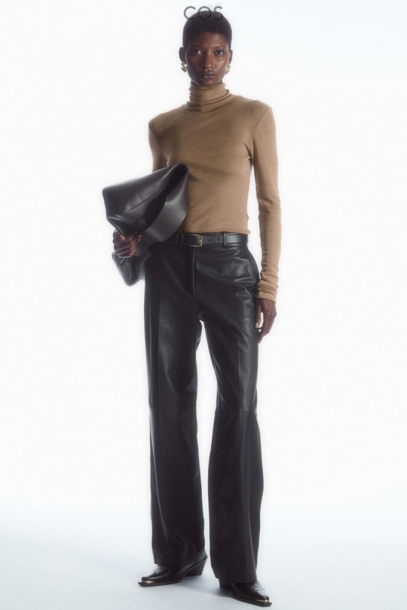 Black COS Merino Wool Turtleneck Top | VA67-J6JC