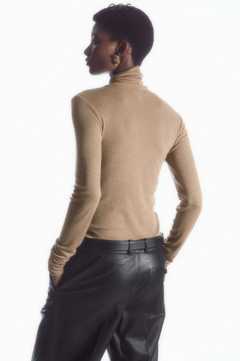 Black COS Merino Wool Turtleneck Top | VA67-J6JC