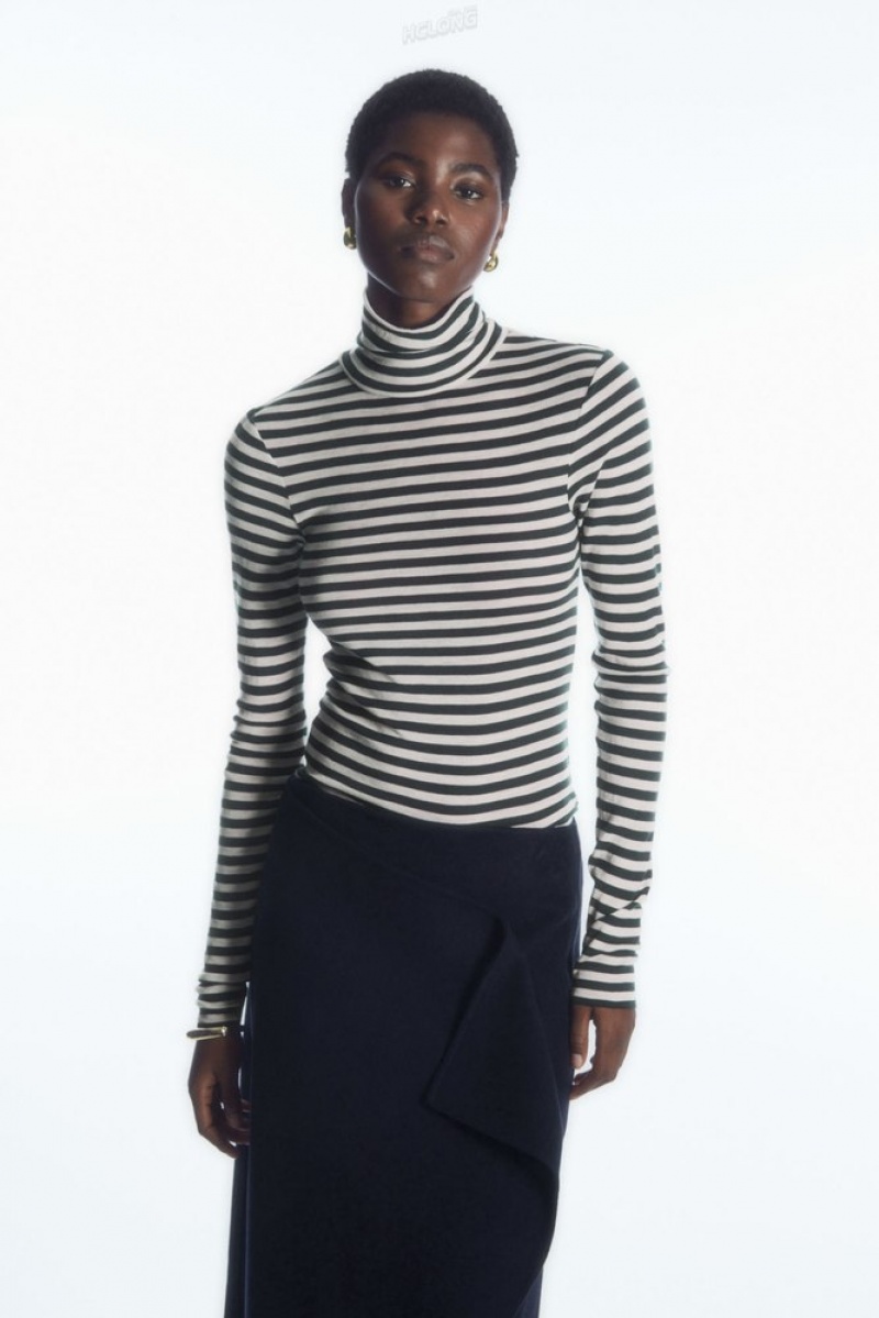 Black COS Merino Wool Turtleneck Top | VM49-V9LU