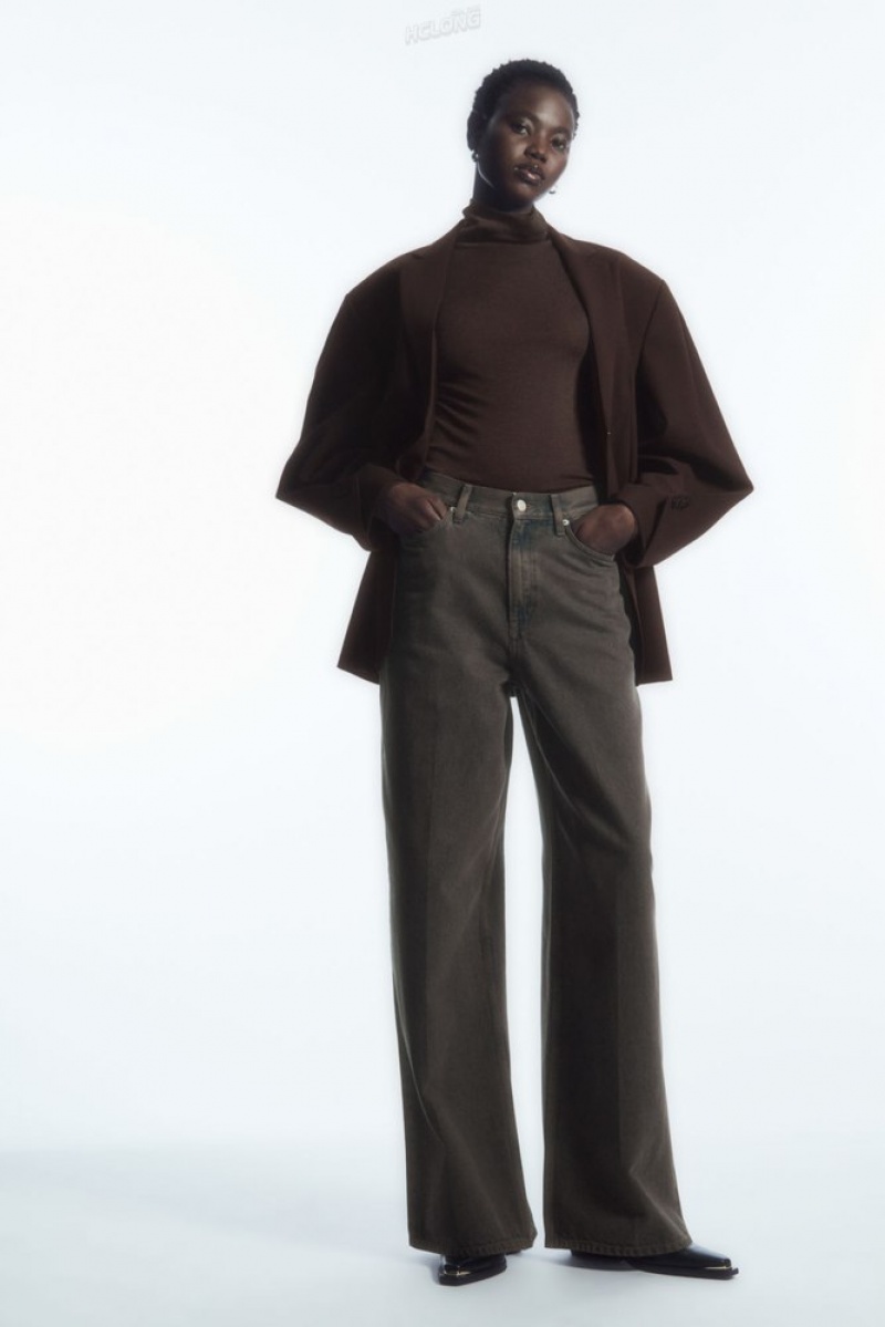 Black COS Merino Wool Turtleneck Top | ZG87-V5CC