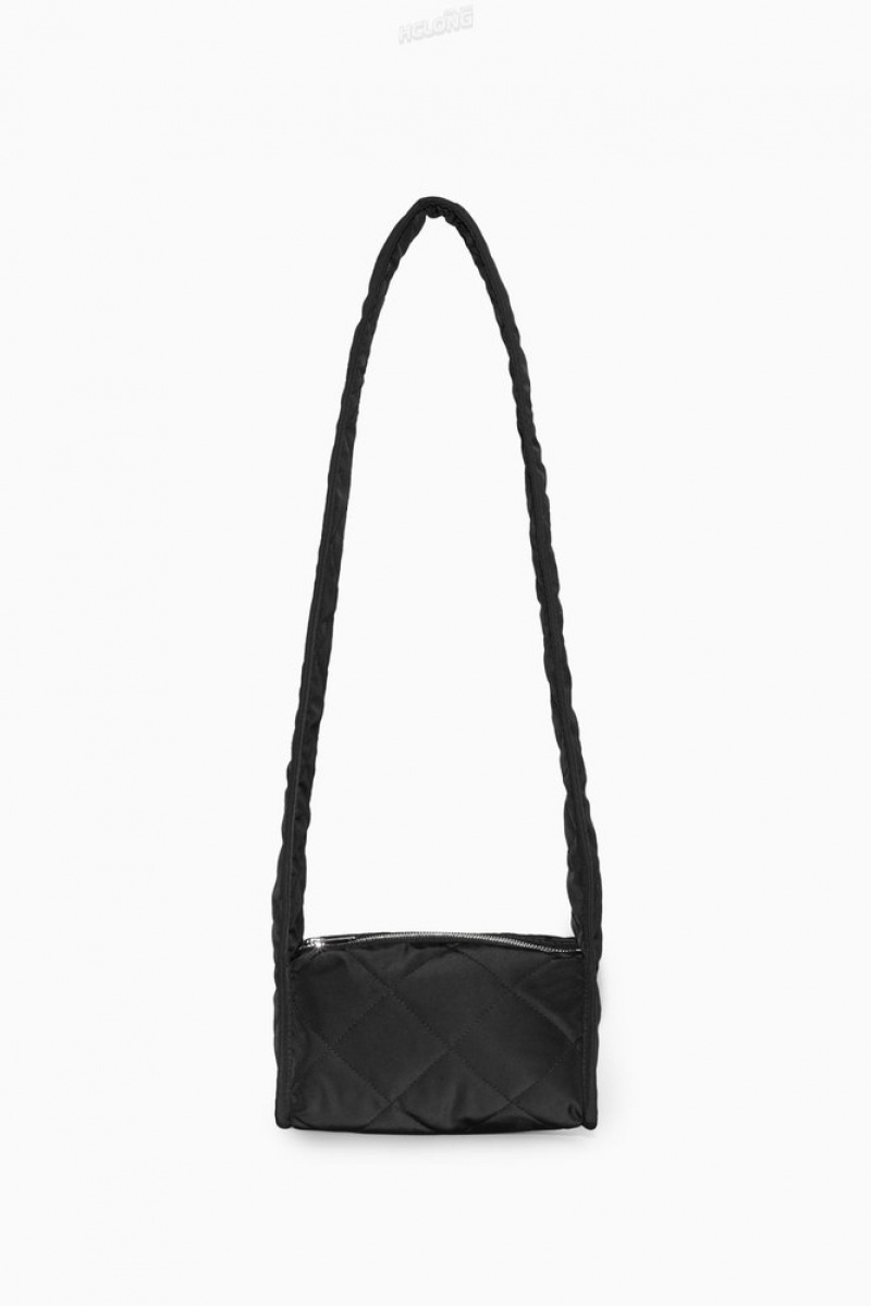 Black COS Mini Diamond-Quilted Crossbody Bag | IC24-A6ZI