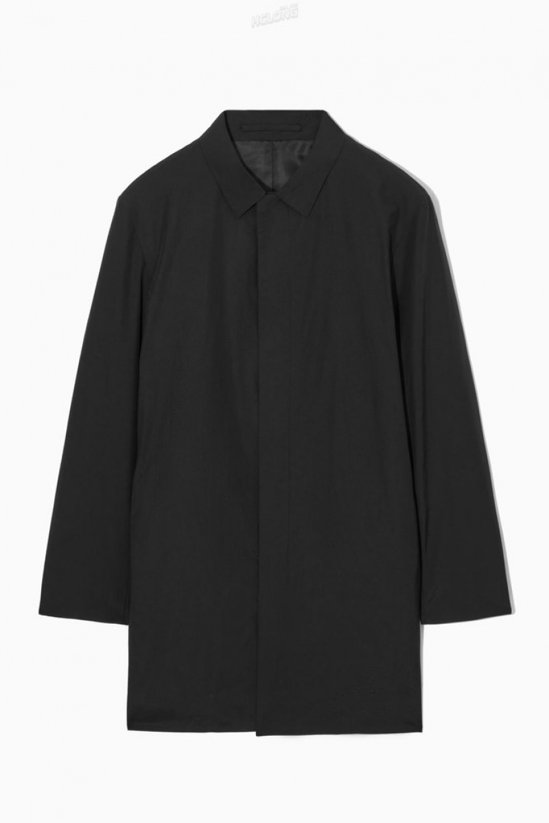 Black COS Nylon Car Coat | QZ50-R5DV