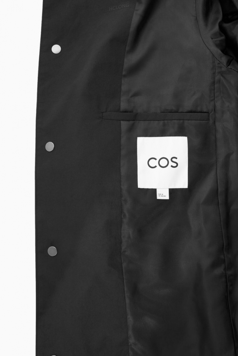 Black COS Nylon Car Coat | QZ50-R5DV