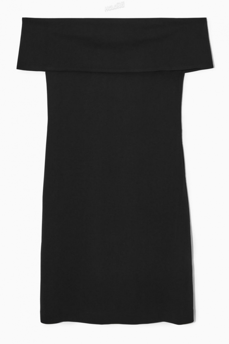 Black COS Off-The-Shoulder Dress | WK05-O5AM