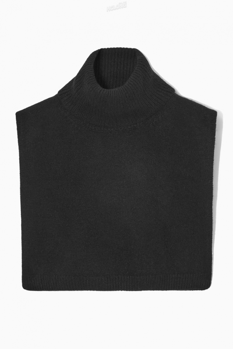 Black COS Open-Side Cashmere-Blend Roll-Neck Vest | OD63-Z8WR