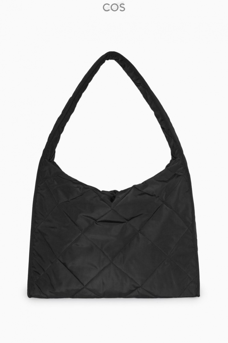 Black COS Oversized Diamond-Quilted Bag | JQ08-N6YQ