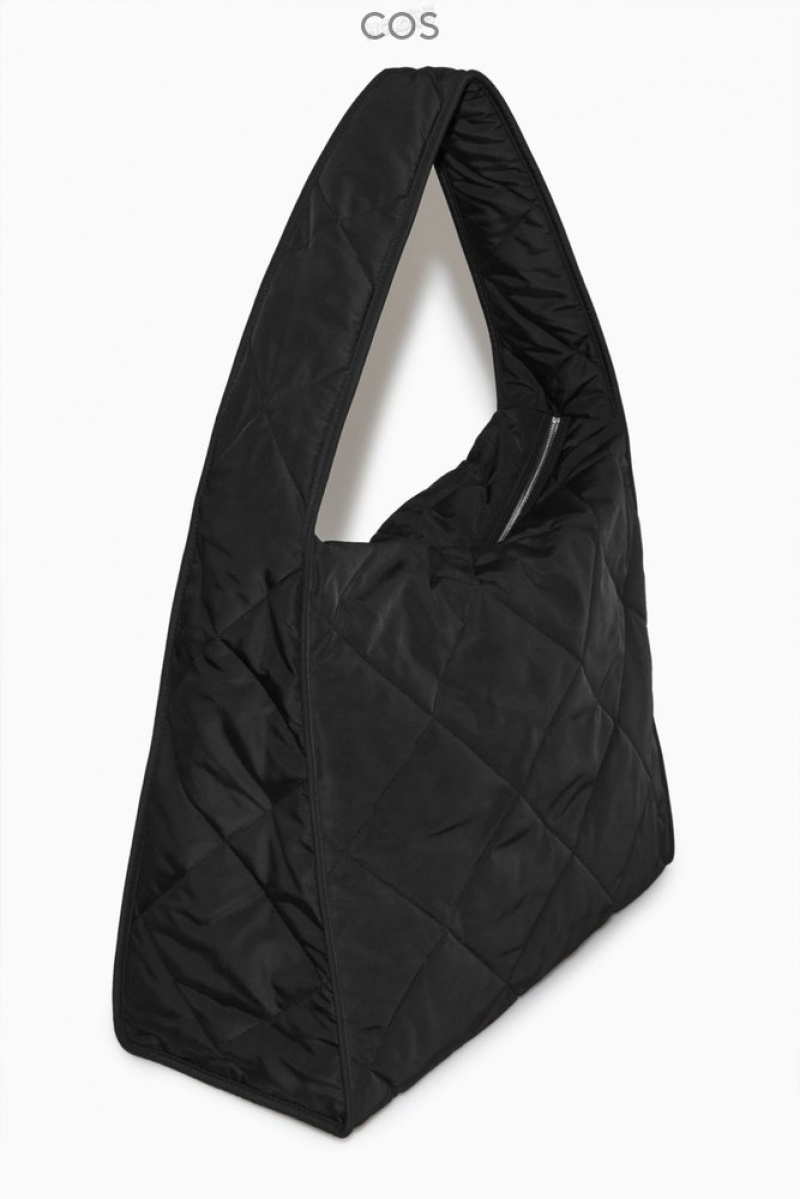 Black COS Oversized Diamond-Quilted Bag | JQ08-N6YQ