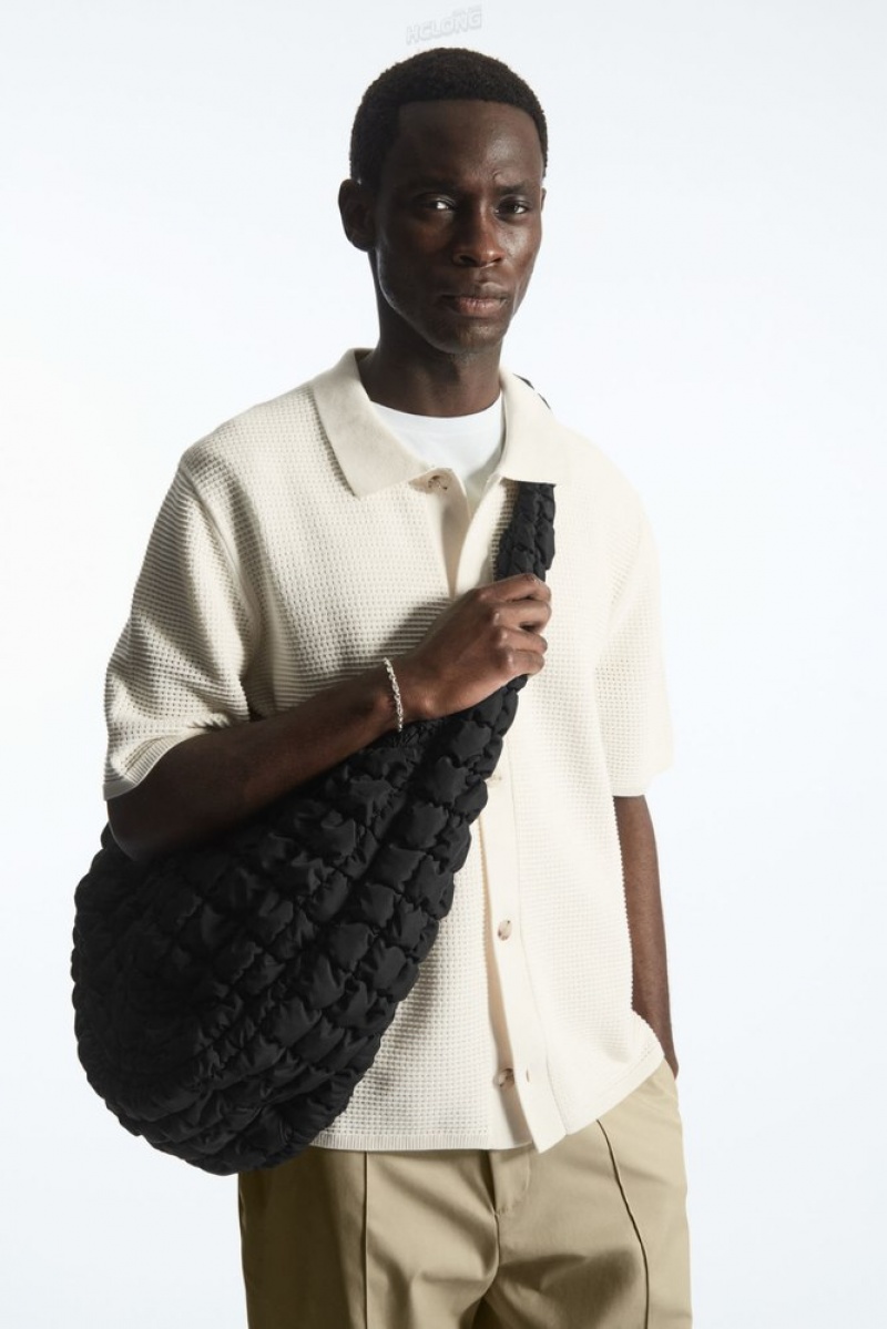 Black COS Oversized Quilted Crossbody | CU22-C1UI